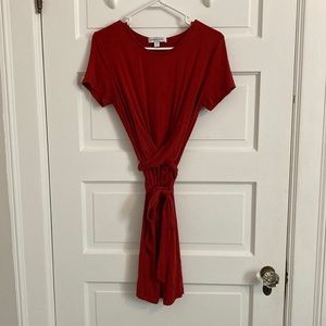 Amour Vert red dress with wrap detail